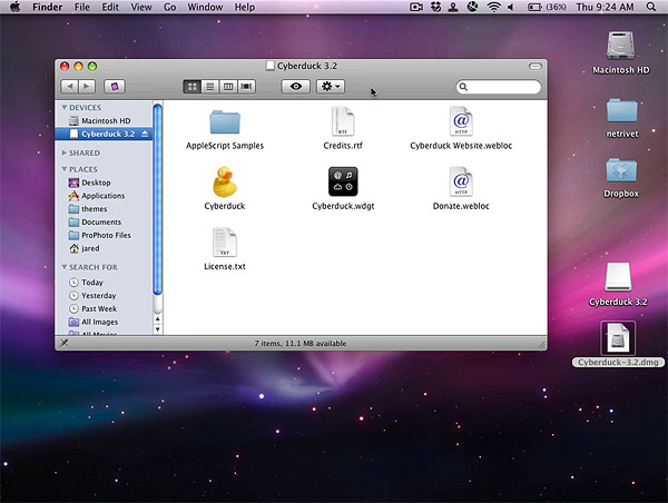 Downloading and installing Cyberduck on a  Mac